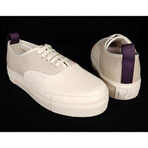 Eytys Cream Canvas Low-Top Sneakers with Purple Heel Loop